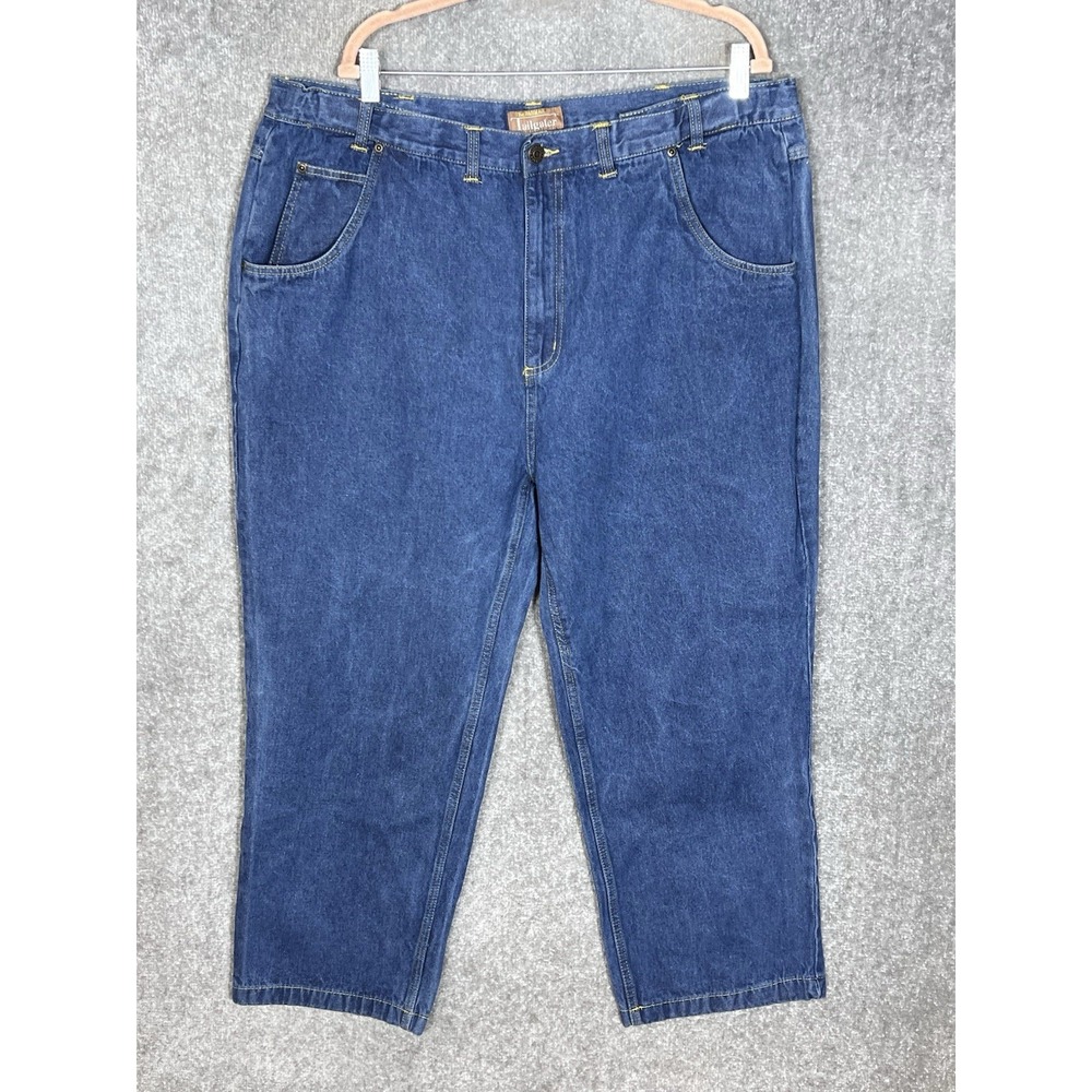 The Haband Tailgater Jeans Mens Sz 44S Blue Denim 5 Pocket Expandable Waist